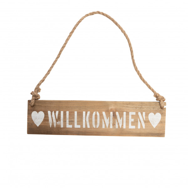 Holz-Schild &quot;Willkommen&quot;