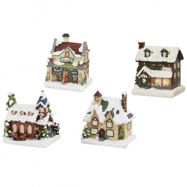 Poly LED Winterhäuser Set/4