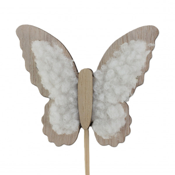 Woll-Holz Schmetterling "Dolly" Stecker