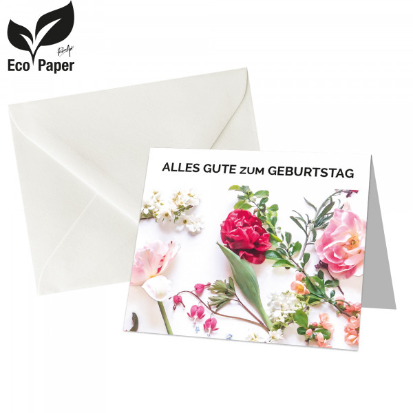 Karte MIDI "Eco Flower - Alles Gute zum Geburtstag" mit Kuvert