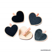 Tafel Herzform aus Holz am Clip Tafel Herzform aus Holz am Clip