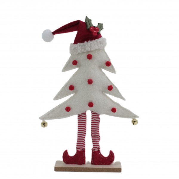 (ab 15.9. erhältlich) Filz-Baum auf Beinen mit Santamütze