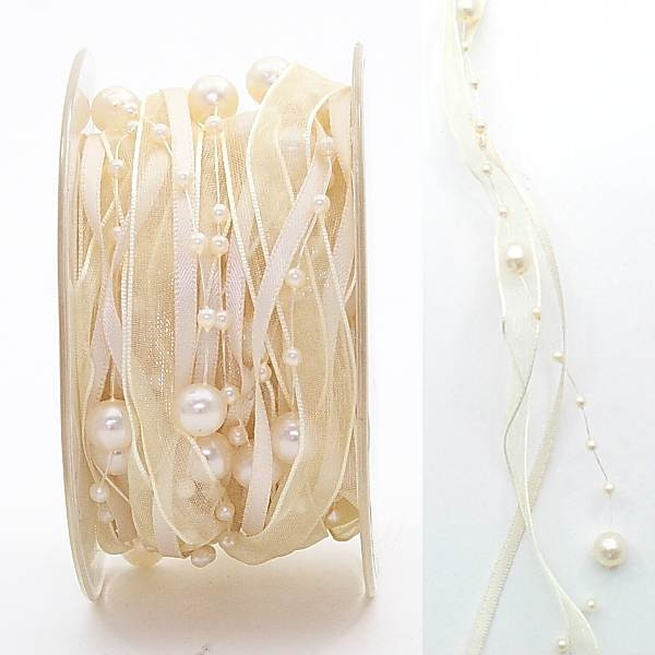 Organzaband Fancy Pearls