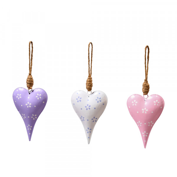 Metall-Herz Hänger 3f sort