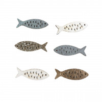 Holz-Glitzerfische mit Klebepunkt Holz-Glitzerfische mit Klebepunkt