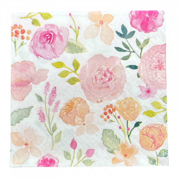 20 Servietten "Watercolor Roses"