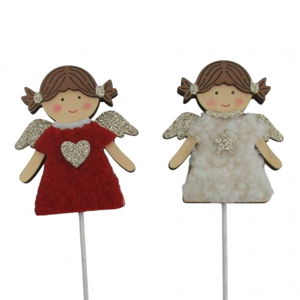 Holz-Engel am Pick 2f sort.