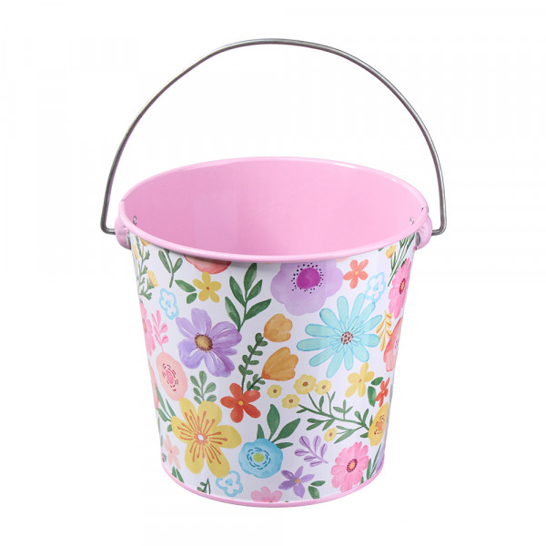 Vorbestellung: (223A) Metall Eimer "Flower-Mix" -D13,5cm