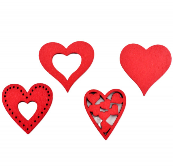 Holz-Herz Streu Ravenna 4fach sort.