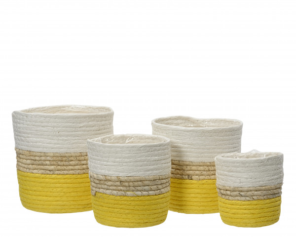 Papierseil-Topf mit Folie Set/4