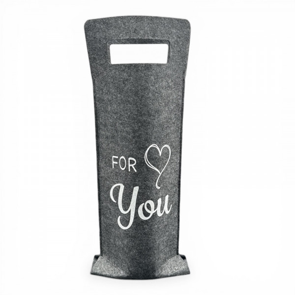 Flaschentüte aus Filz "For you"
