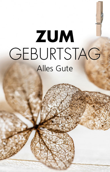 Karte MINI "coral" - "Zum Geburtstag Alles Gute" m. Klammer