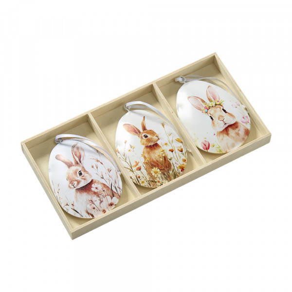 Metall Ei Hänger 3f sort.