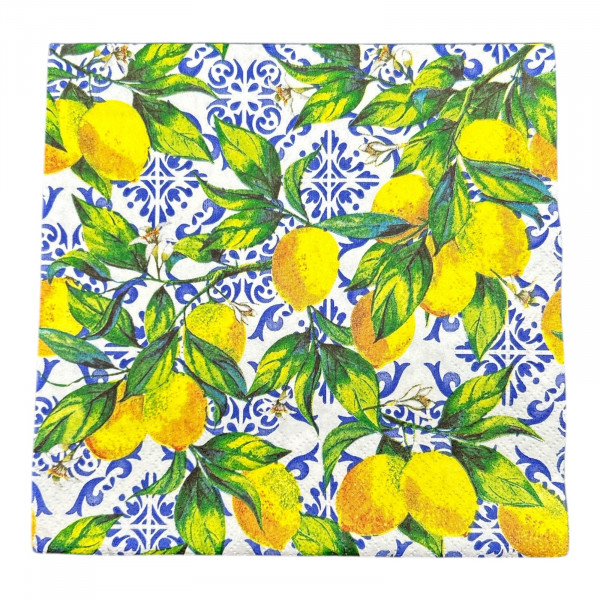 20 Servietten "Citrus Branches on Tiles"