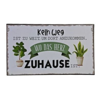 Metall-Schild &quot;Wo das Herz Zuhause...&quot;