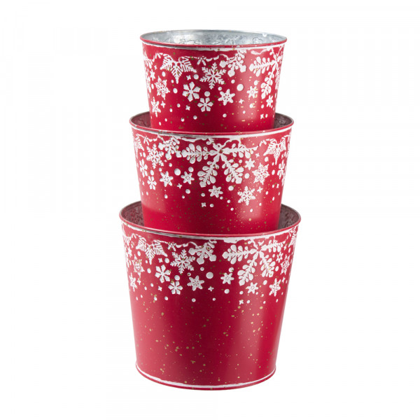 Metalltopf "Schneeflocke" Set/3