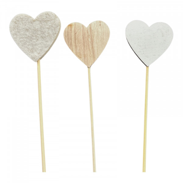 Holz-Herz Almera Stecker 3f sort.