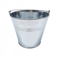 Zink-Topf "Silver" mit Holzhenkel Zink-Topf "Silver" mit Holzhenkel