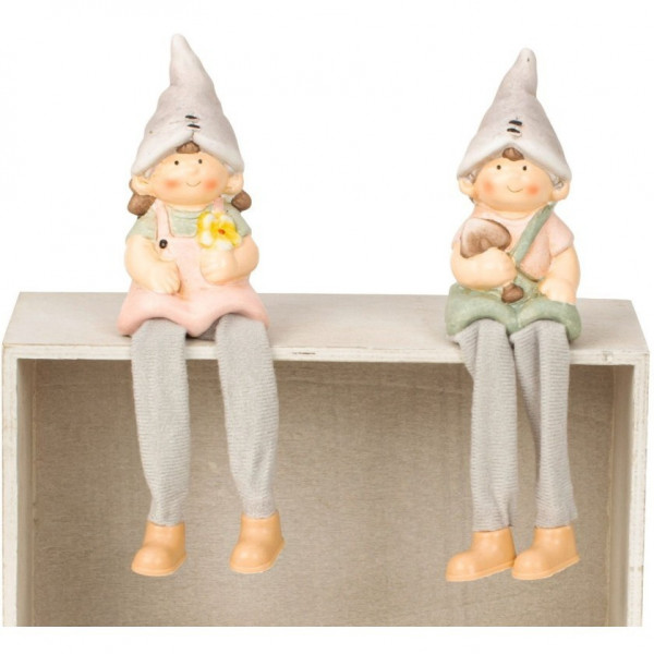 Keramik-Frühlingskinder sort.