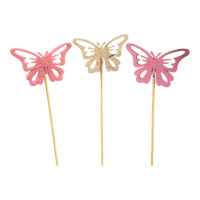 Holz-Schmetterling Almera Stecker 3f sort. Holz-Schmetterling Almera Stecker 3f sort.