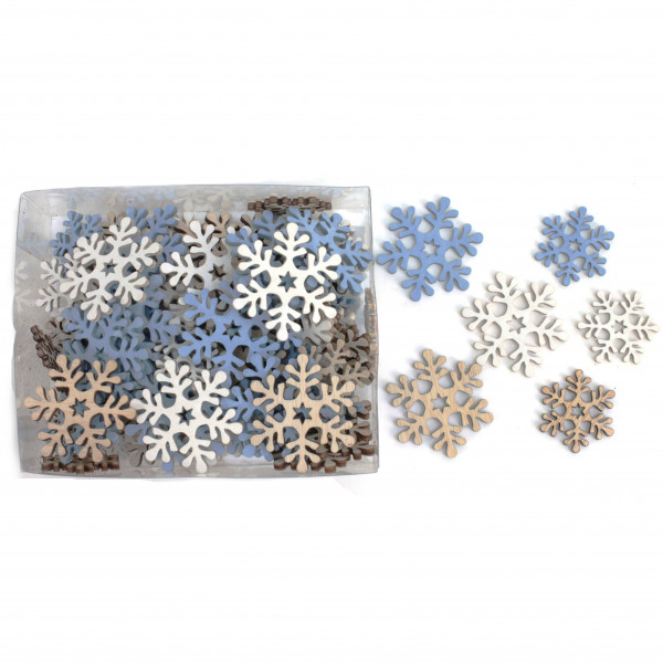 Holz-Schneeflocke Montano Streu