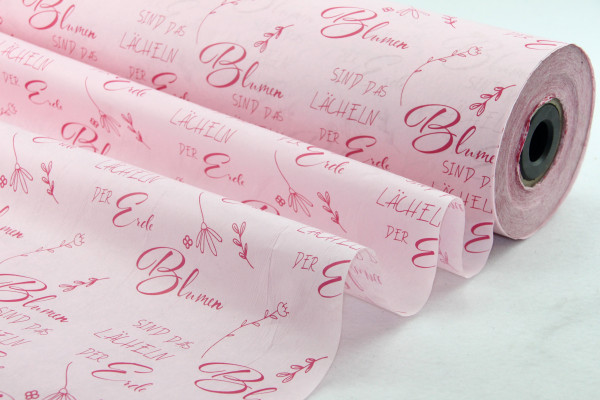 Papier auf Rolle "Blumen sind das Lächeln.."