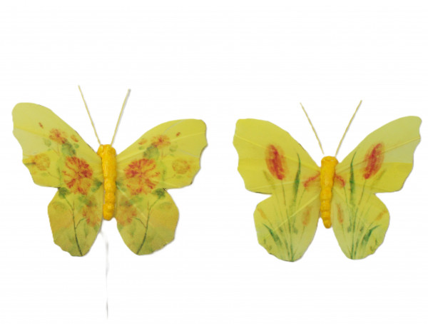 Feder-Schmetterling Printi 2f sort.