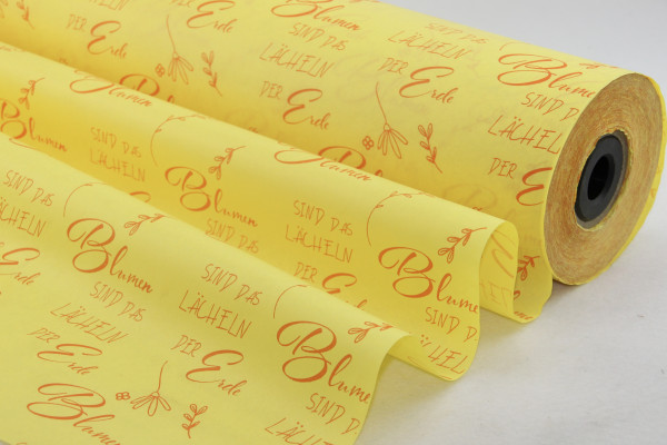 Papier auf Rolle "Blumen sind das Lächeln.."