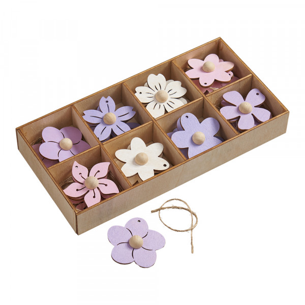Holzblumen "Flores" 8f. Sortiert