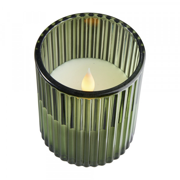 (254) LED Kerze Glas Wachs 2AAA Batterien