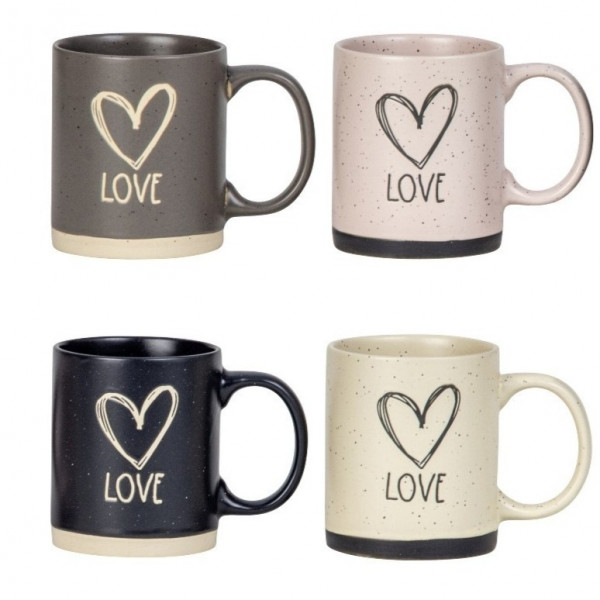 Keramik-Tasse "LOVE" 4f sort.