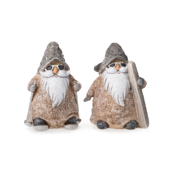 (ab 15.9. erhältlich) Poly-Weihnachtsmann 'Ski', 2 sort.