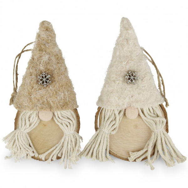 Holz-Polyester-Wichtel am Hänger 2fach