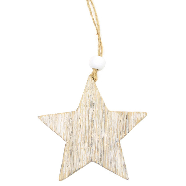 Holz-Sternhänger mit Perle