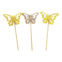 Holz-Schmetterling Almera Stecker 3f sort. Holz-Schmetterling Almera Stecker 3f sort.