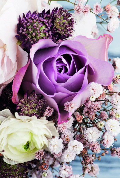Grußkarte &quot;flowers&quot; mit Kuvert neutral