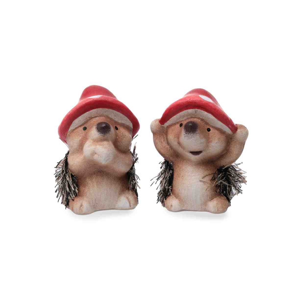Keramik-Igel mit Pilzhut 2 sort.