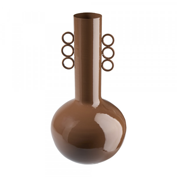 (428) Vase Metall mit Ringen x6