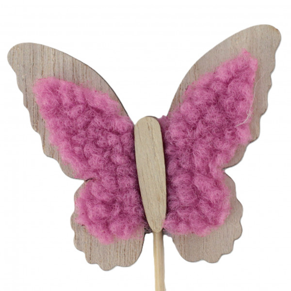 Woll-Holz Schmetterling "Dolly" Stecker