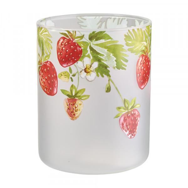 Vorbestellung: (290) Teelichtglas Erdbeere