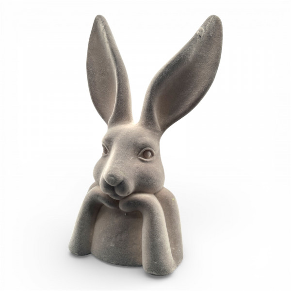 Poly Hasenbüste beflockt