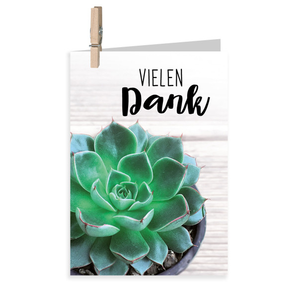 Karte MINI mit Klammer ''Urban Jungle Mini - Vielen Dank'