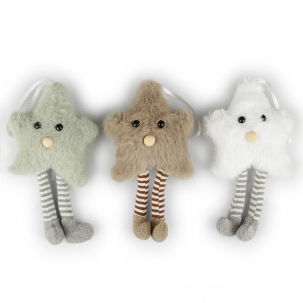 Polyester-Stern 'Winterflausch' am Hänger 3fach