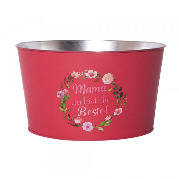 Metall-Topf "Mama du bist...", rund
