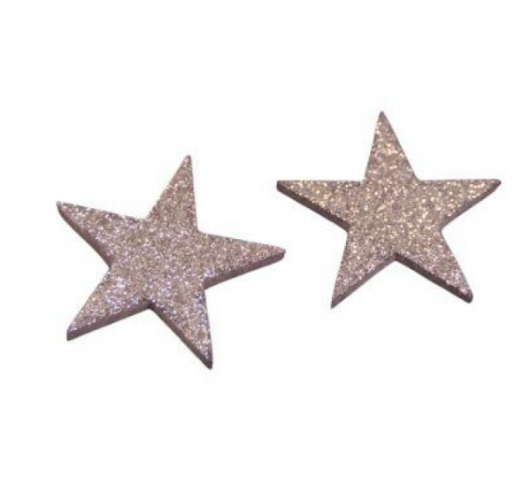 Holz-Glittersterne
