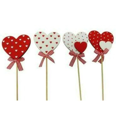 Holz-Herzstecker 4f sort.