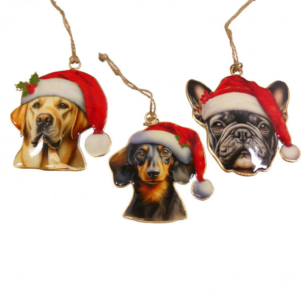 Metall-Hunde zum Hängen 3f sort.