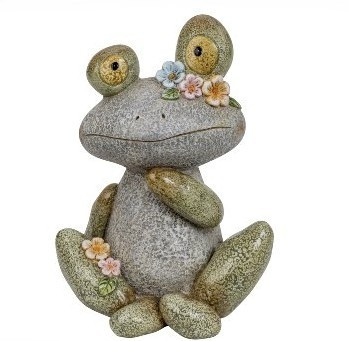Steinfrosch mit Blumen