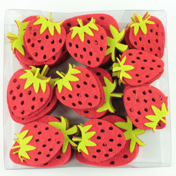 Filz - Erdbeere 3fach sort.