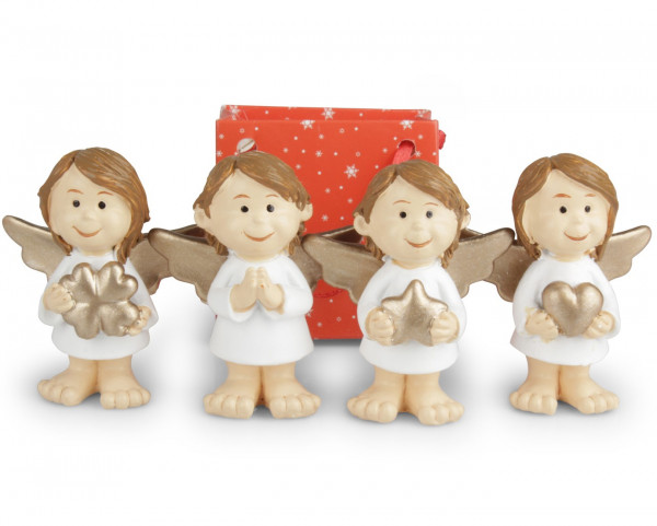 Polyresin-"Best-Wish" Engel in Geschenktasche zum Stellen 4f.